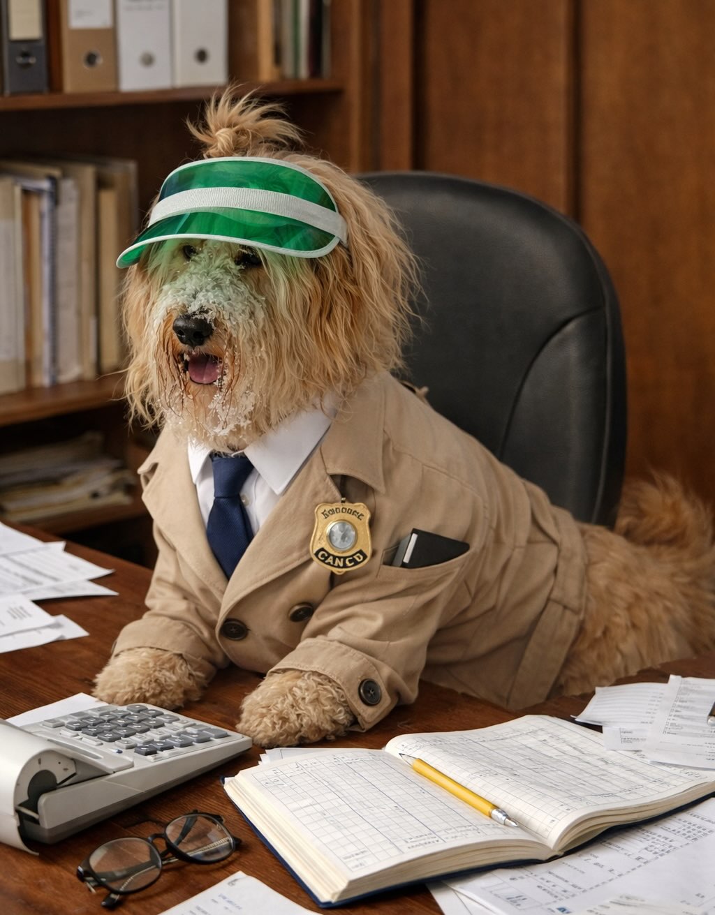 Fisher at the office